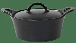 FERO Pot Allant Au Four Avec Couvercle 80 CL Noir