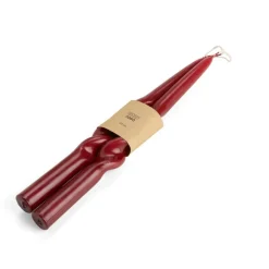 GLOSSY Set De 2 Bougies Rouge Foncé