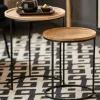 GOM Tables D'appoint Set De 2 Noir, Naturel