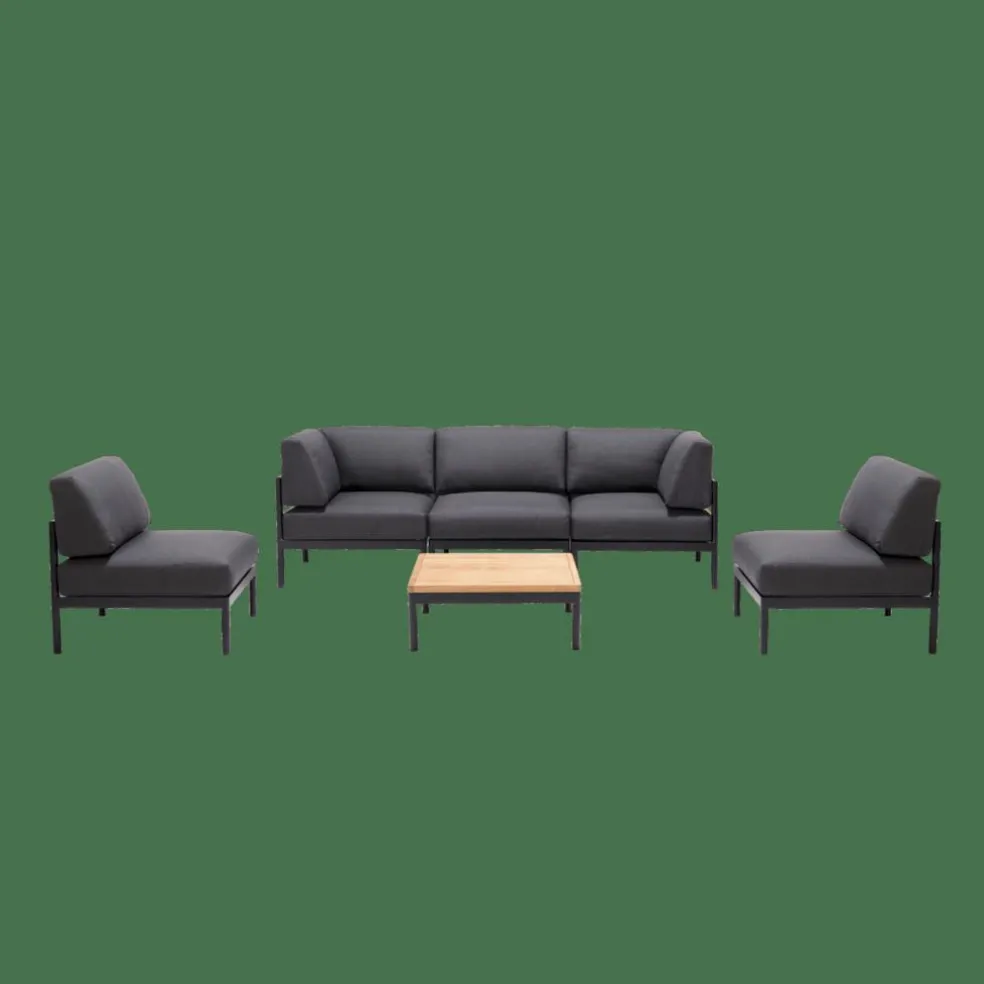 HANNA Lounge Teck Fauteuil Noir