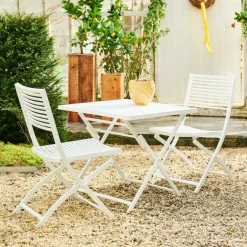 JESSE Chaise Pliante Blanc, Beige