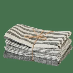 LAURENT Torchons Set De 3 Gris