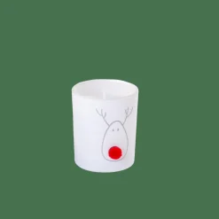 NOSE Bougie Dans Un Verre Blanc, Rouge, Doré