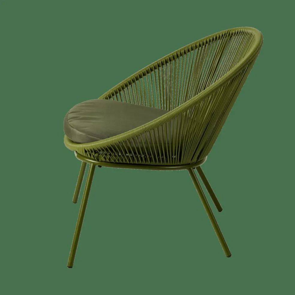 PAPAYO Chaise Lounge Avec Coussin Vert