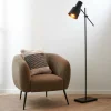 RAMON Lampadaire Noir Mat