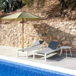 SYDNEY Chaise Longue Set De 2 Blanc
