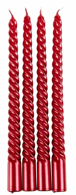 TWIST Bougies Torsadées Set De 4 Vert