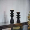 ZIGZAG Support Bougie Chauffe-plat Noir