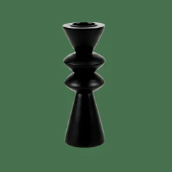 ZIGZAG Support Bougie Chauffe-plat Noir